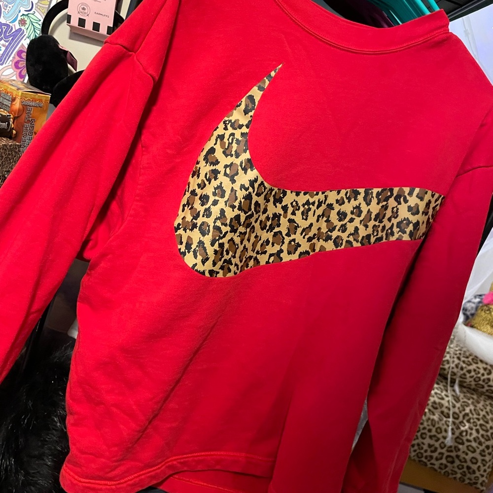 Nike Kids Red Leopard Logo Shirt